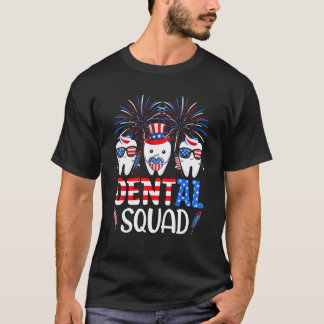 T-shirt Équipe Dentaire 0 Dent 4 Juillet Assistante Dentai