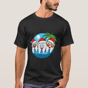 T-shirt Équipe dentaire Noël en juillet Plage tropicale Ét