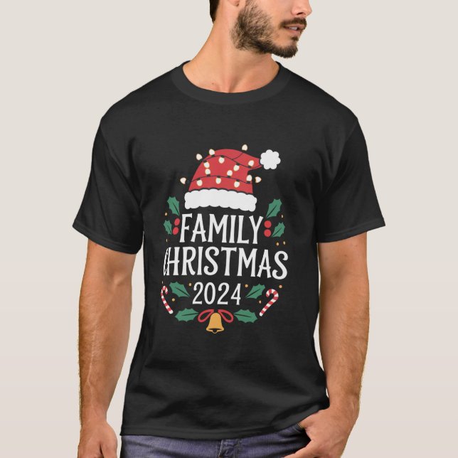 T-shirt Équipe des costumes de Noël de la famille 2024 Pèr (Devant)