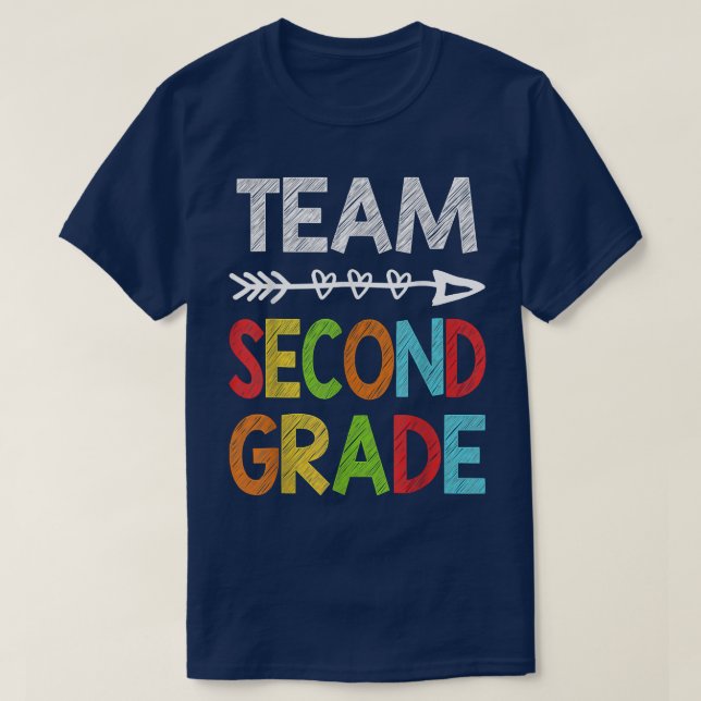 T-shirt Équipe Deuxième Classe T Chemise Enseignant Retour (Design devant)
