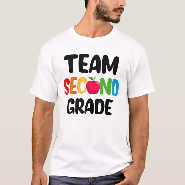 T-shirt Équipe Enseignant De Deuxième Année Retour À La Co (Devant)