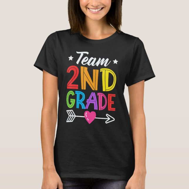 T-shirt Équipe Enseignant Élève Enfant de 2e année Rentrée (Devant)