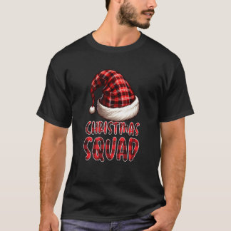 T-shirt Équipe Famille De Noël Père Noël Buffalo Plaid Xm