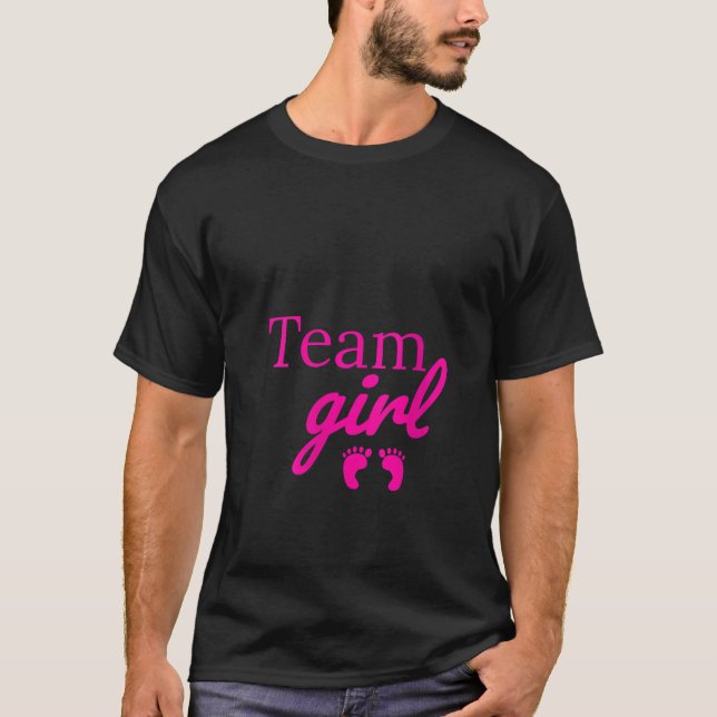 T-shirt Équipe féminine Baby shower rose sexe Reveillez PA (Devant)