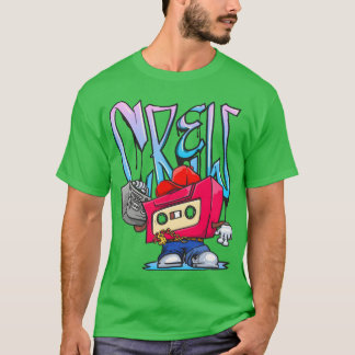T-shirt équipe funky hip hop cassette mixte dessin animé f