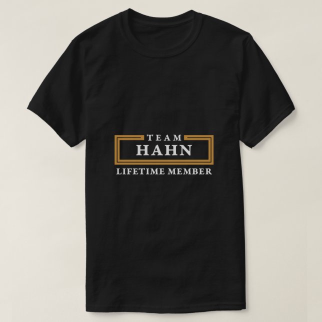 T-shirt Équipe Hahn Membre à vie Nom de famille Shirt  (Design devant)