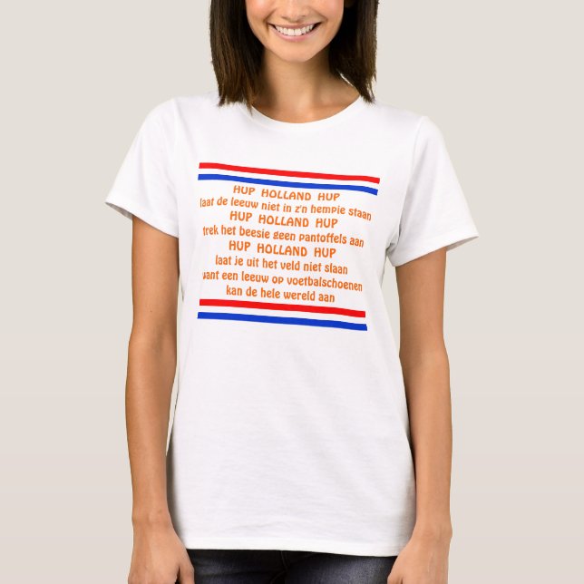 T-shirt Équipe hollandaise de football orange Chant Hup Ho (Devant)