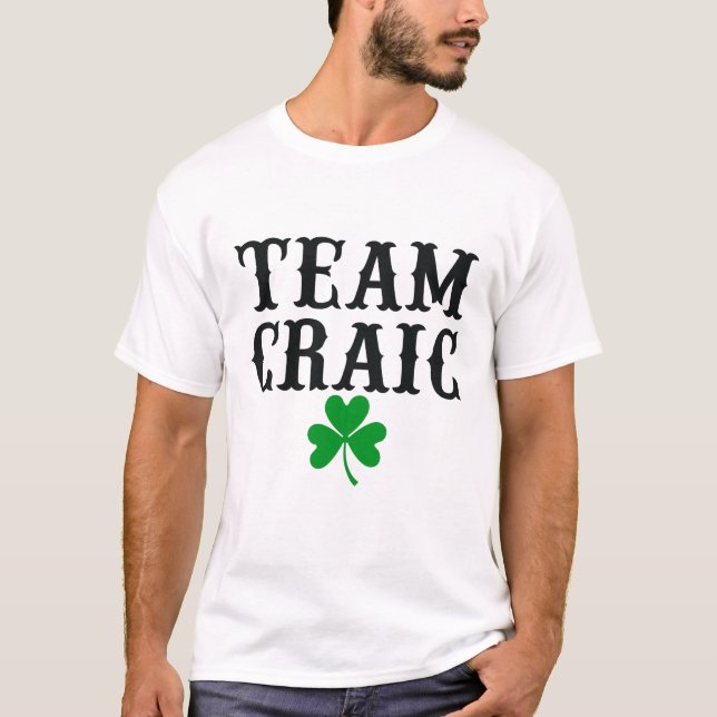T-shirt Équipe irlandaise de la Saint Patrick Craic, ZFJ (Devant)