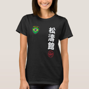T-shirt Équipe Karaté Shotokan Brésil Drapeau Kanji Japona