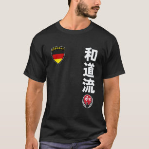 T-shirt Équipe Karaté Wado Ryu Drapeau Allemand Kanji Ma J