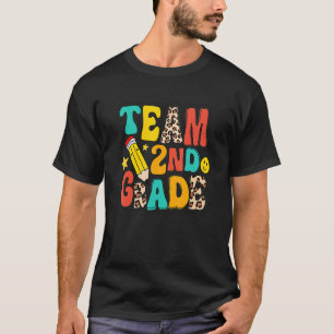 T-shirt Équipe Leopard 2e année Retour à l'école Enseignan