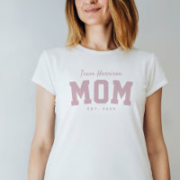 Équipe maman mignonne simple personnalisé rose