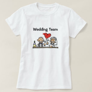 T-shirt Équipe mariage Joyeuse Mariée Groom Souriant Maria