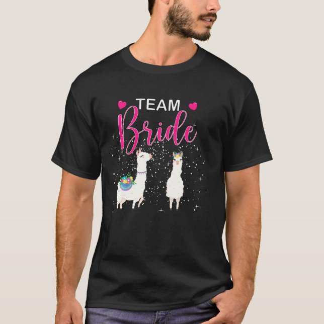 T-shirt Équipe Mariée Alpaca Llama Bachelorette Groom Mari (Devant)