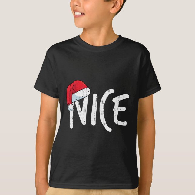 T-shirt Équipe Naughty Nice Funny Correspondant Couples de (Devant)