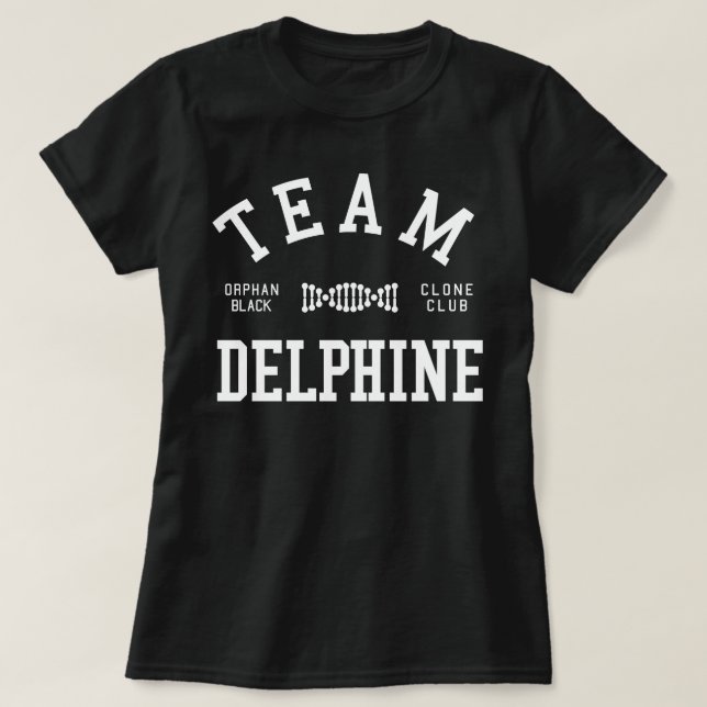 T-shirt Équipe noire orpheline Delphine (Design devant)