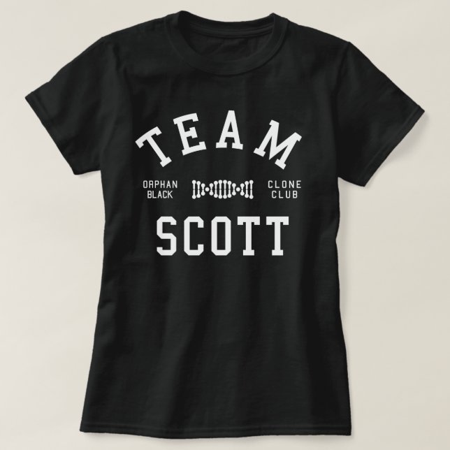T-shirt Équipe noire orpheline Scott (Design devant)