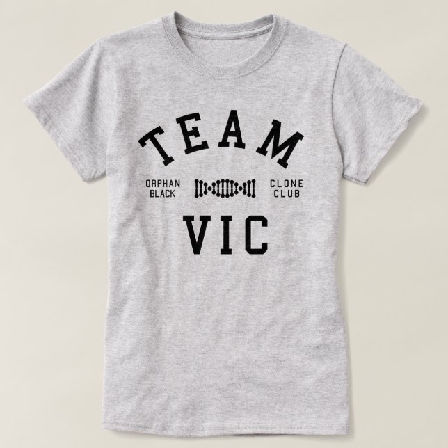 T-shirt Équipe noire orpheline Vic (Design devant)