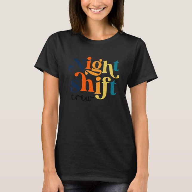 T-shirt Équipe Nuit Shift Infirmière Icu Infirmière Équipe (Devant)