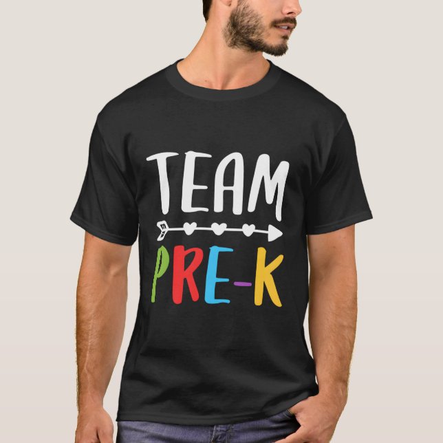 T-shirt Équipe Pré-K Enseignant Retour À L'École (Devant)