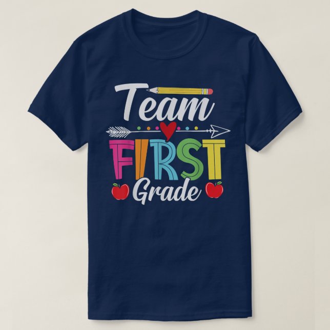T-shirt Équipe Première année Retour à l'école 1er Enseign (Design devant)