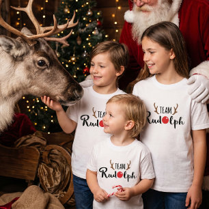 T-shirt Équipe Rudolph - Photo de vacances mignonne assort
