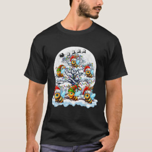 T-shirt Équipe Santa Rennes Elfe Abeilles Sur Arbre De Noë
