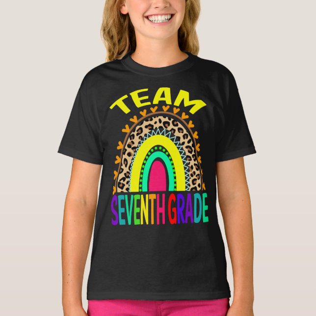 T-shirt Équipe Septième Classe Arc-En-Ciel Leopard Retour  (Devant)