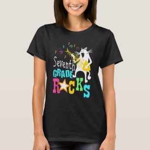 T-shirt Équipe Septième Classe Rocks 7ème Classe Chat Joue