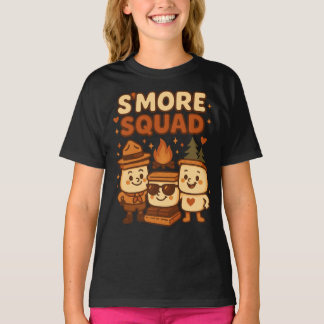 T-shirt Équipe Smore Mignon Dessin Animé de Feu de Camp