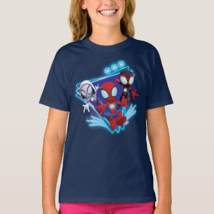 T-shirt Équipe Spidey Triangle Lumière Toiles Graphique Lu