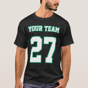 T-shirt Équipe sportive Nom Numéro de famille Green White