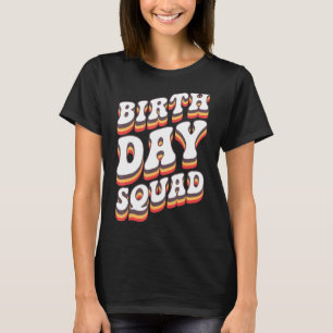 T-shirt Équipe super d'anniversaire B jour Wavy Retro Cool