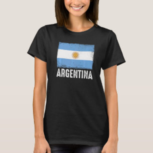 T-shirt Équipe Vintage de football du drapeau argentin