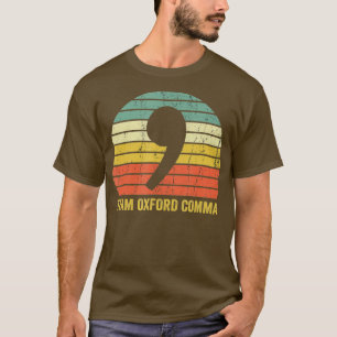T-shirt Équipe vintage Oxford Comma Grammar Police Anglais
