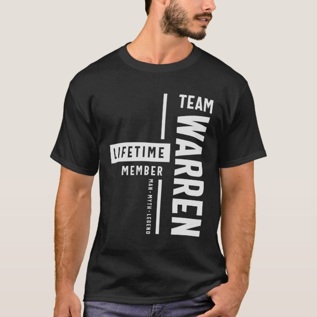 T-shirt Équipe Warren Membre à vie Funny Nom Warren (Devant)