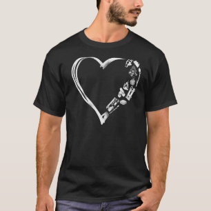 T-shirt Équipement de camping Motorhome Caravane Cœur