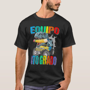 T-shirt Equipo 8À Quinto Grado Maestra Dinosaurio Camión