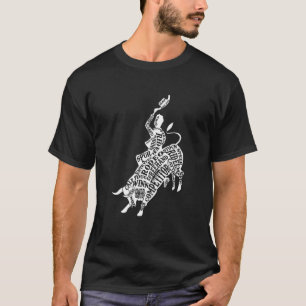 T-shirt Équitation de taureau de rodéo de cow-boy occident