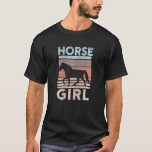 T-shirt Équitation Équitation Equestre Ourse Chevaux Fille