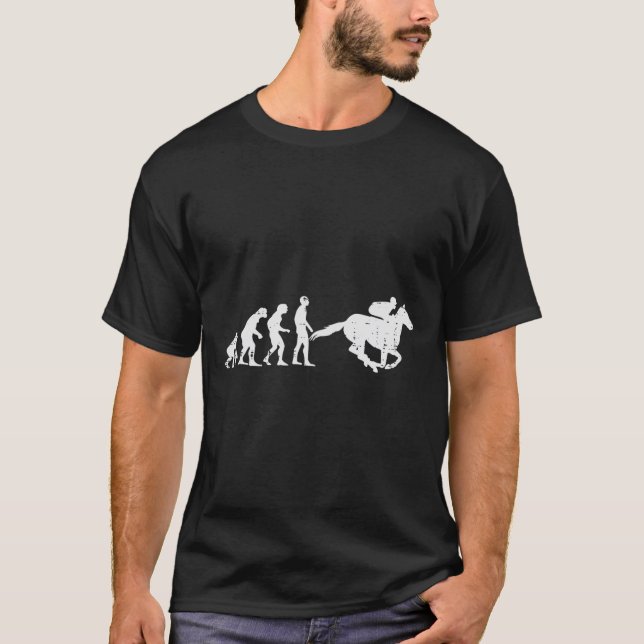 T-shirt Équitation Évolution Drôle Équitation Course Eque (Devant)