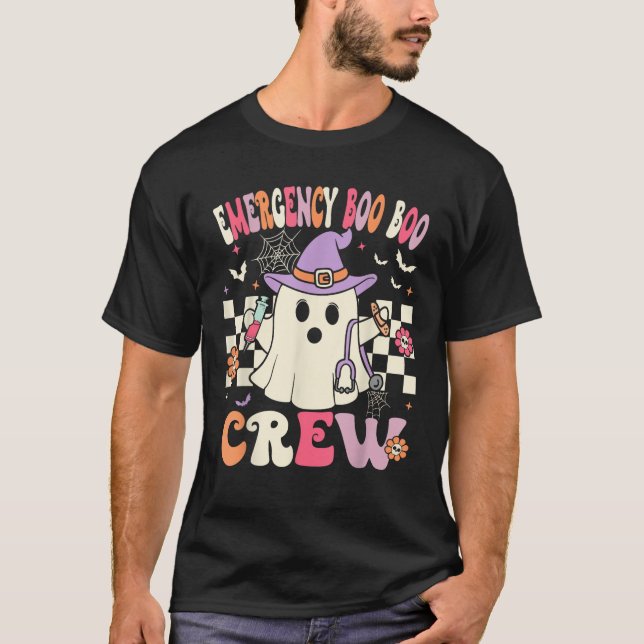 T-shirt ER Boo Crew Groovy Emergency Room Nurse Funny Hall (Devant)