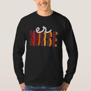 T-shirt Er Infirmière Plaid Red Love Heart Stethoscope Rn 