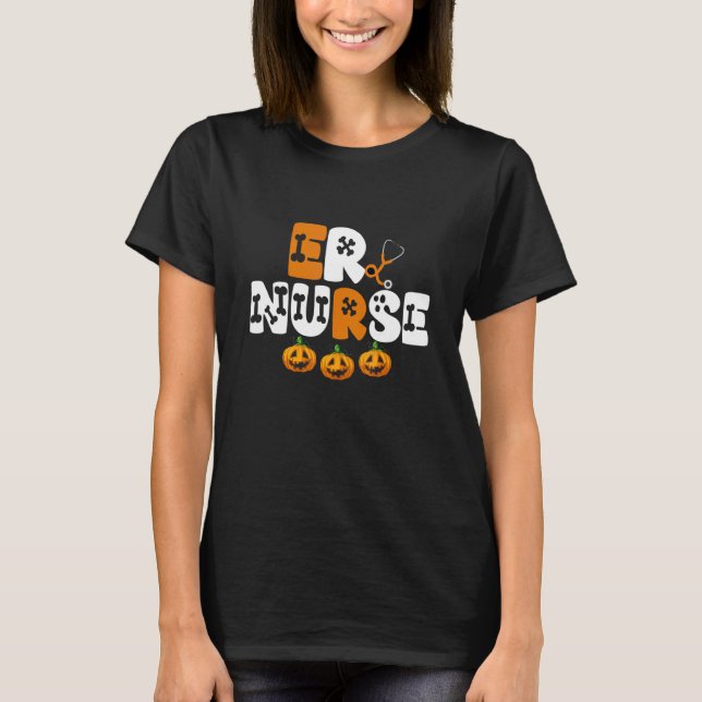 T-shirt ER Nurse Halloween ED Emergency Room Nursing Witch (Devant)