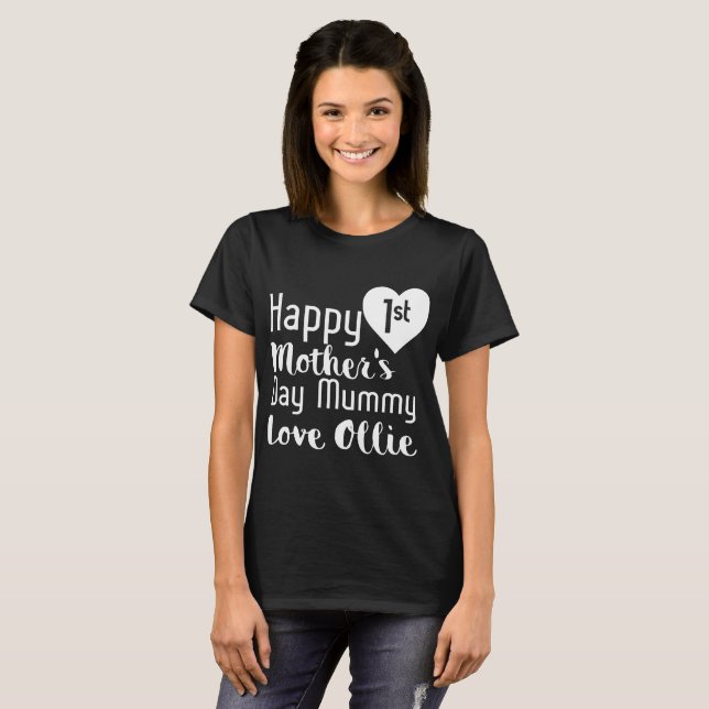 T-shirt ęr t heureux de fille d'ollie d'amour de maman de (Devant entier)