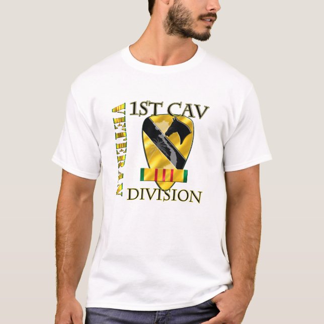 T-shirt ęr VÉTÉRAN de division VIETNAM de Cav (Devant)