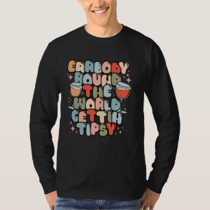 T-shirt Erbody Round World Gettin Tipsy Food Wine Festiva