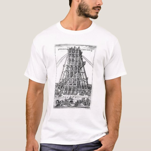T-shirt Érection de l'obélisque égyptien antique (Devant)
