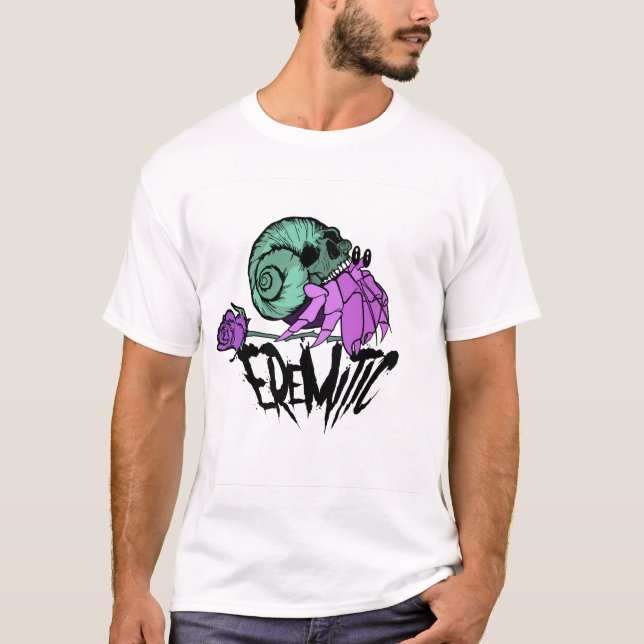 T-shirt érémitique de crabe et de crâne (Devant)