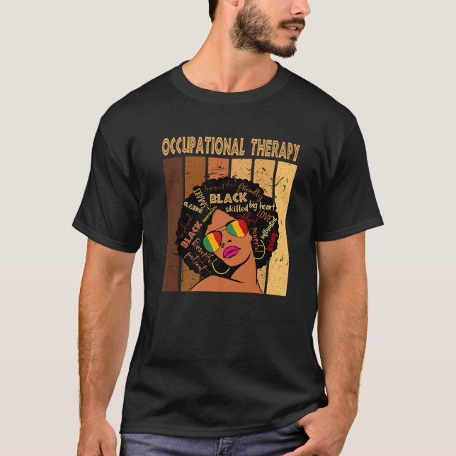 T-shirt Ergothérapie Afro Africaine Femmes Poing Noir (Devant)
